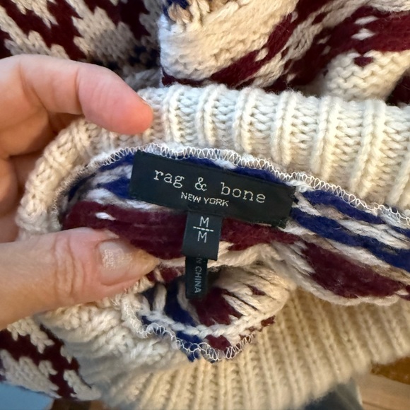 Rag & Bone Willow Fair Isle Wool Turtleneck Sweater M - Picture 5 of 12